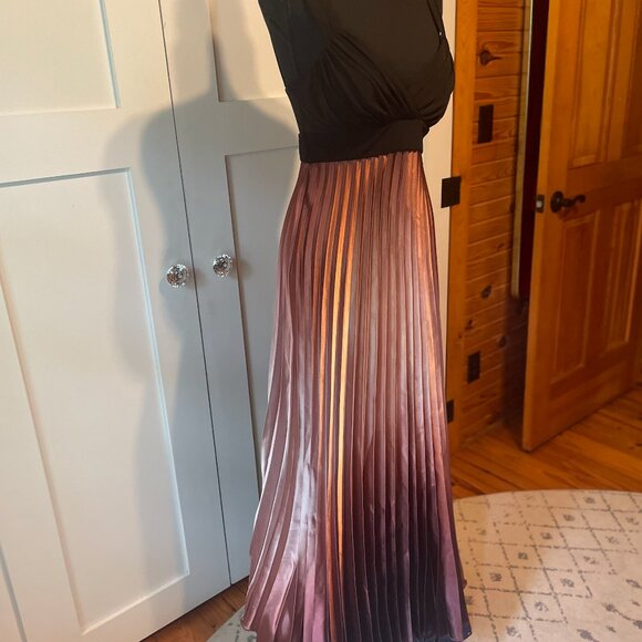 VTG Betsy & Adam Maxi Dress Pleated Ombre Sz 10 - Picture 3 of 9